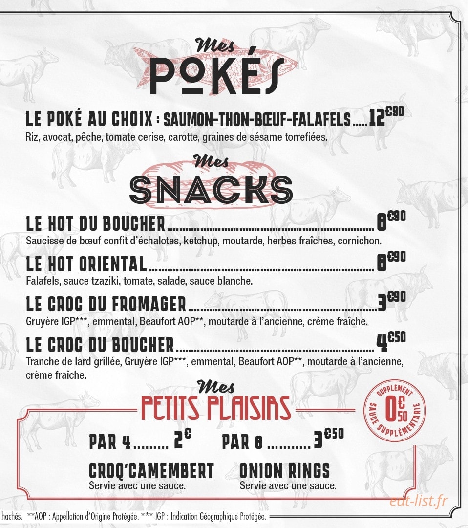 Le Kiosque du Boucher — carte page 2