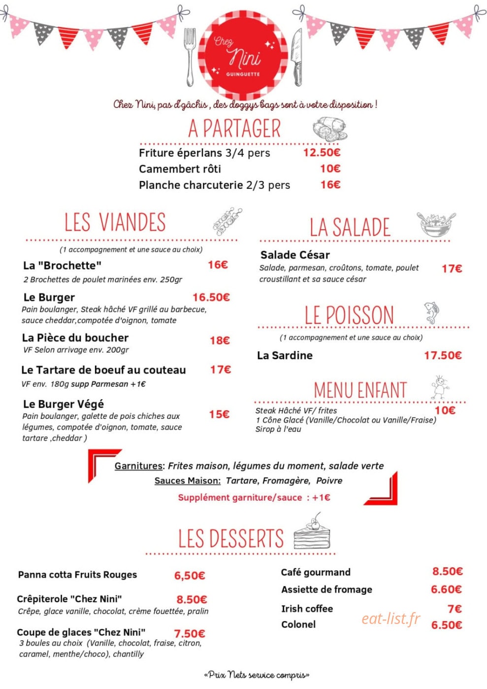 Chez Nini — carte page 1