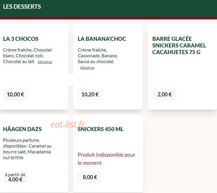 Le Kiosque à Pizzas — carte page 8