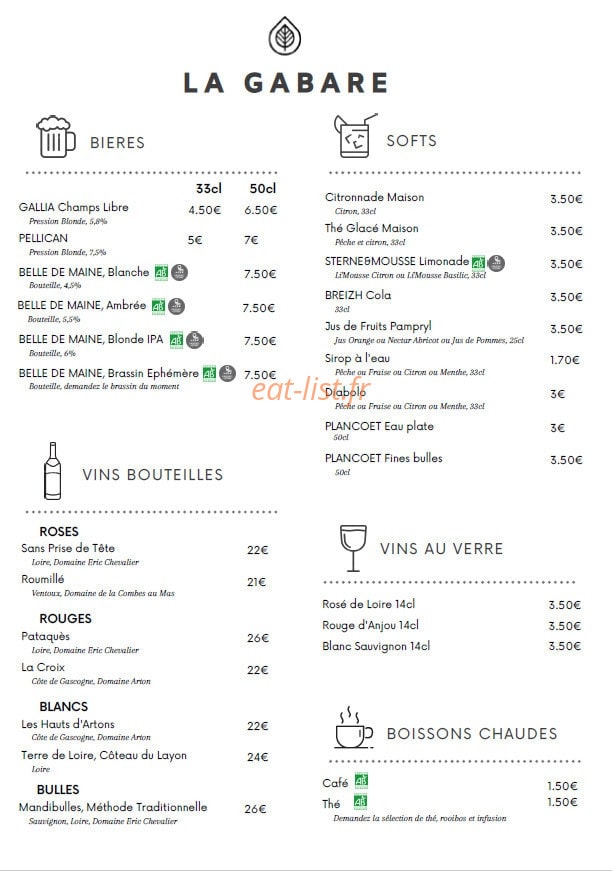 Guinguette La Gabare — carte page 2