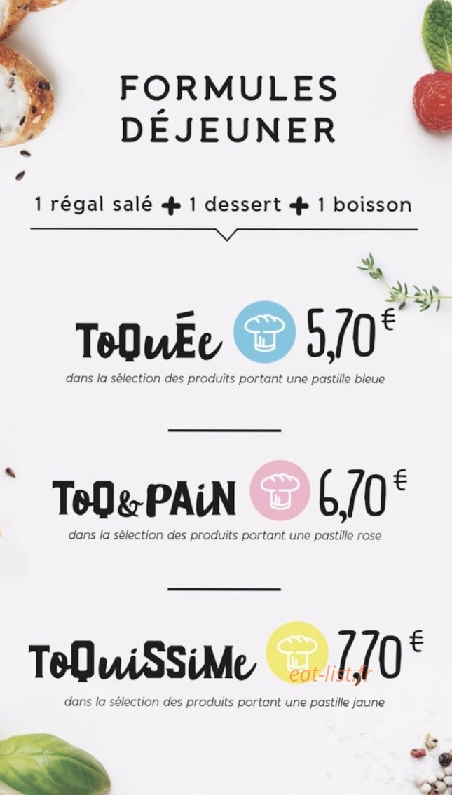 Toq & Pain — carte page 1