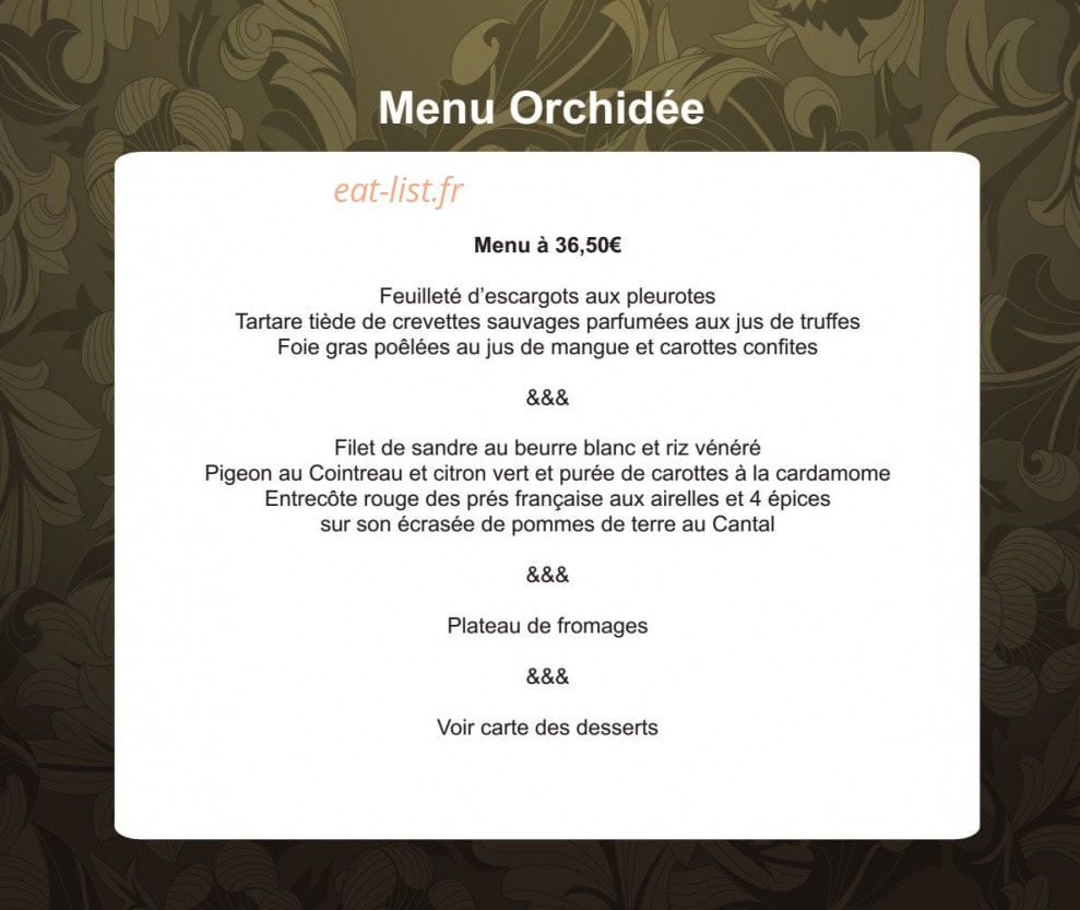 L'Orchidée — carte page 3