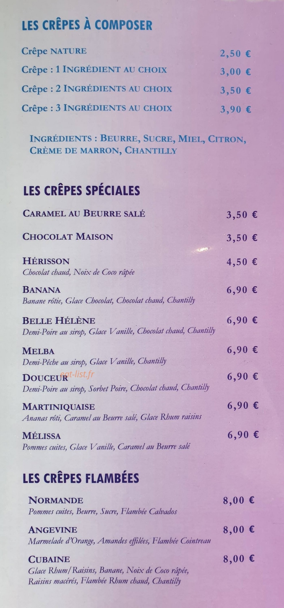 Les Petites Écuries — carte page 2