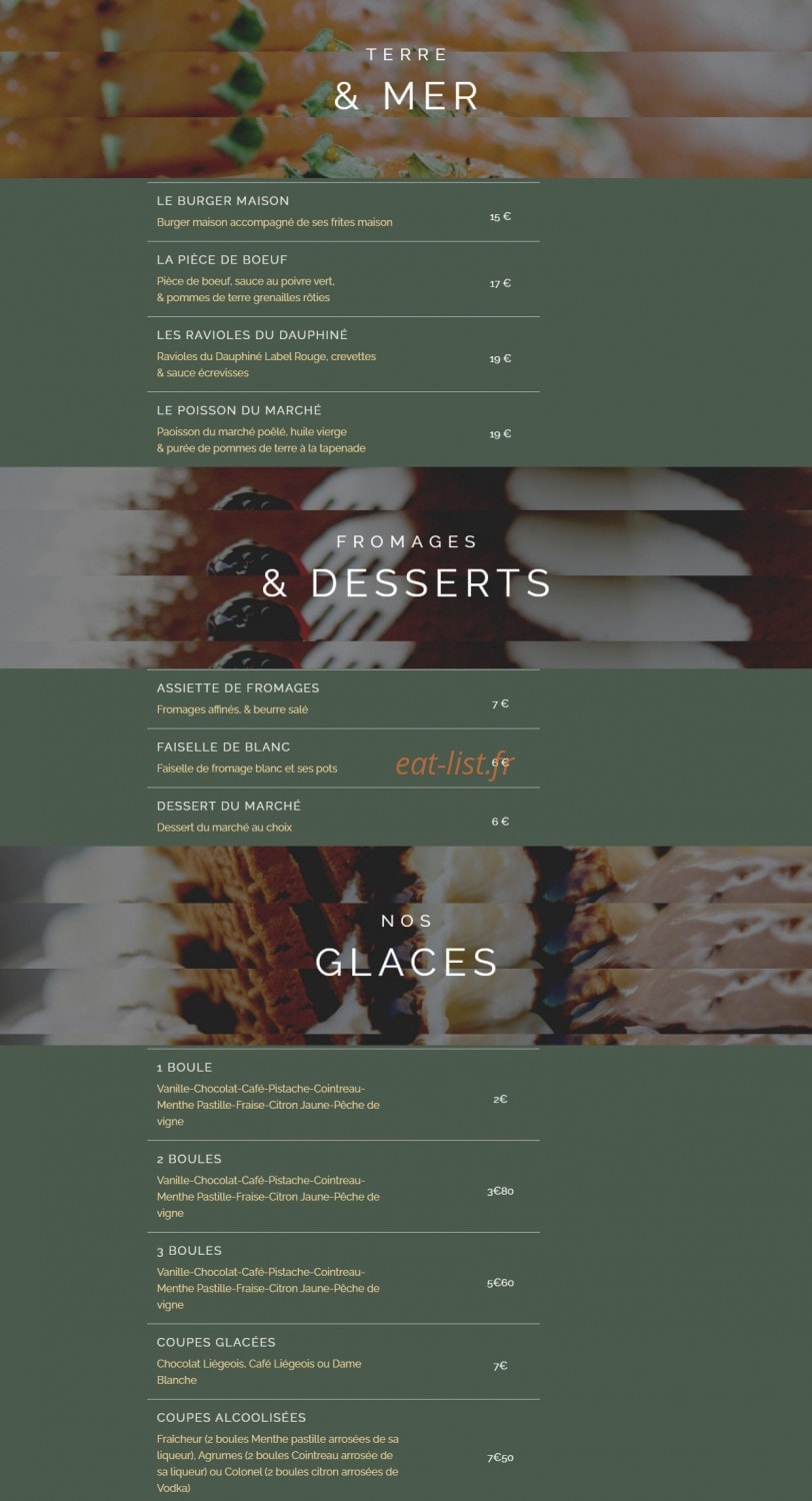 Carte et menu de Les Toqués d'Anjou à Rives-du-Loir-en-Anjou — Terre et mer, fromages et desserts ...