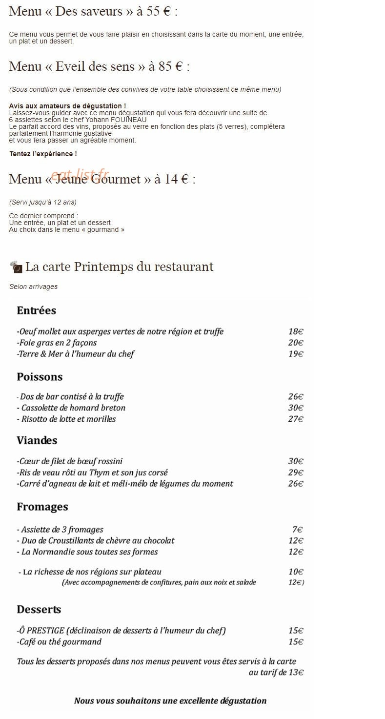 Ô Prestige — carte page 2