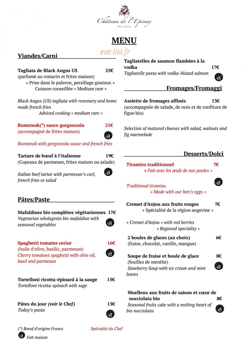 L'Orangerie — carte page 2