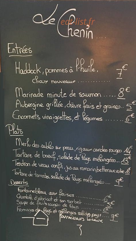 Le Chenin — carte page 1
