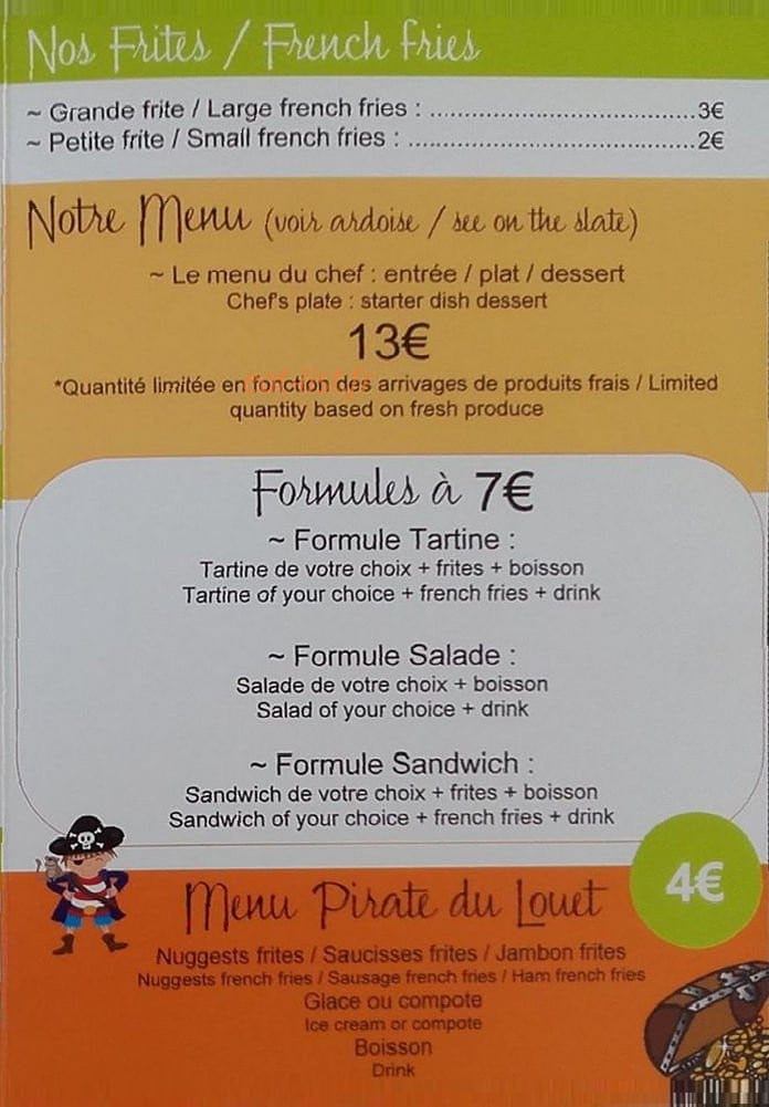 La cuisine tartine — carte page 3
