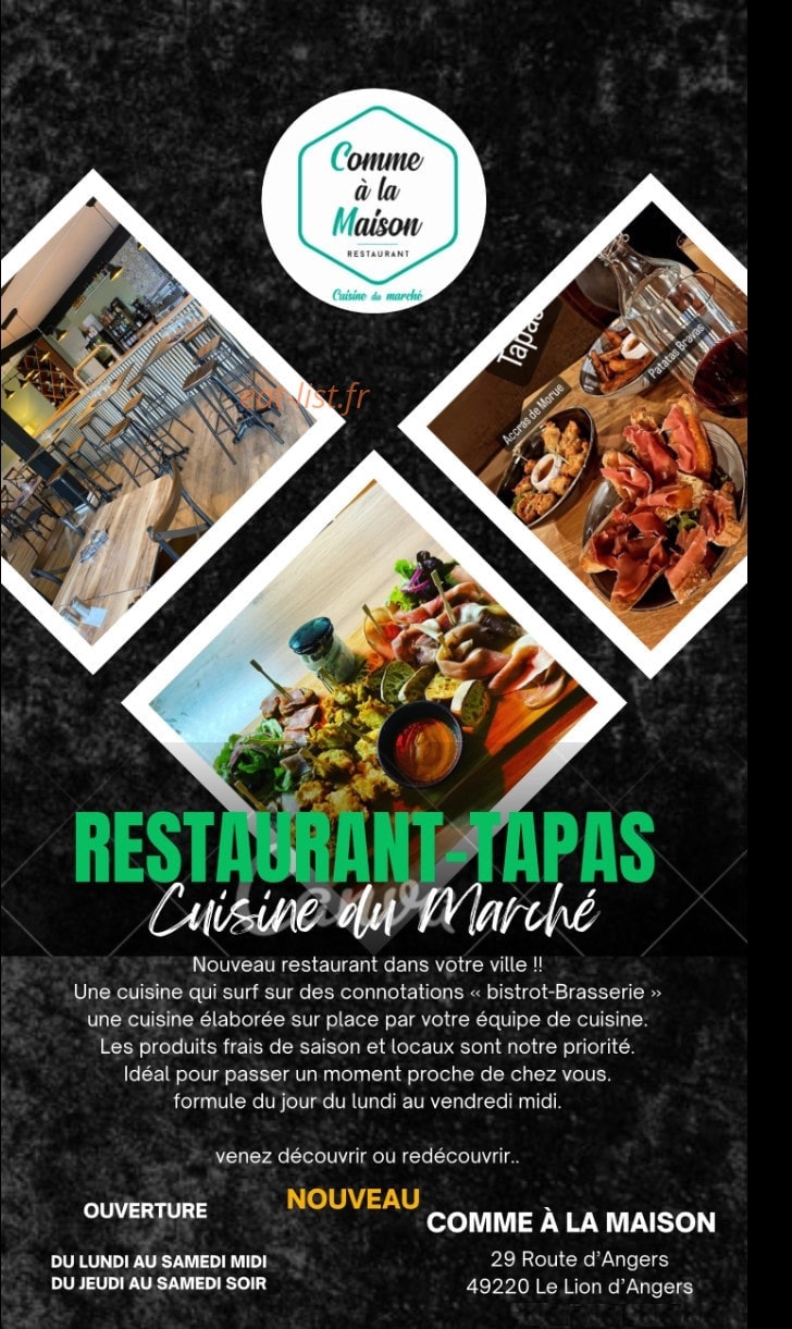 Comme à la Maison — carte page 1