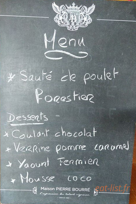 Restaurant Le Saloon — carte page 1