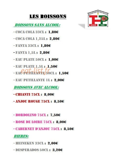 Hangar à pizza — carte page 2