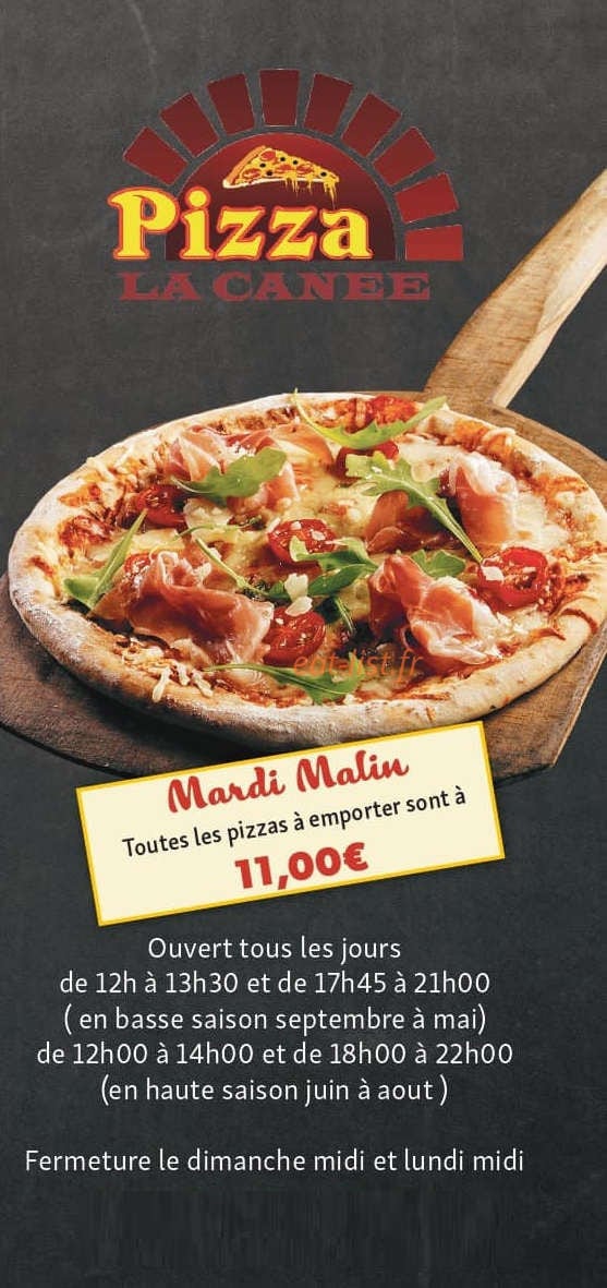 Carte et menu Pizzeria la canée Beaufort-en-Anjou
