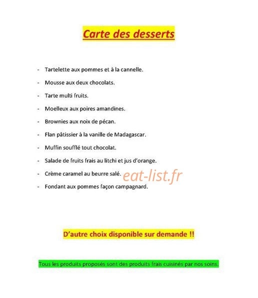 Le Lemon's — carte page 27