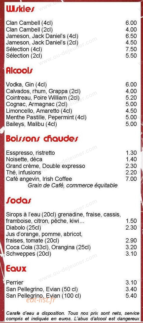 Auberge Côté Jardin — carte page 5