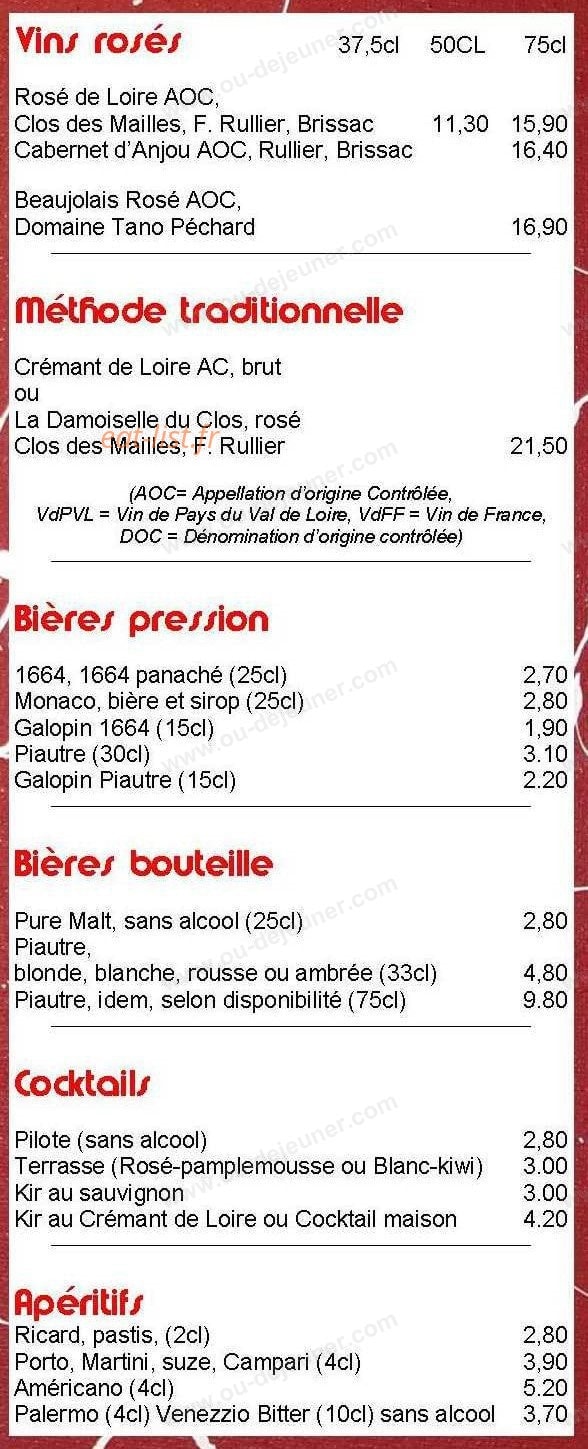 Auberge Côté Jardin — carte page 4