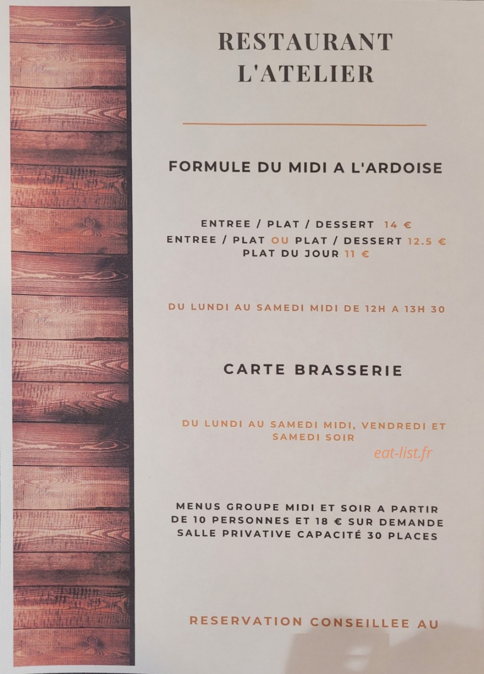 L'Atelier — carte page 1