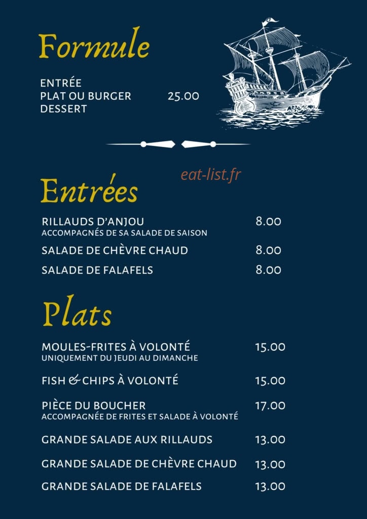 Auberge Pirate — carte page 1