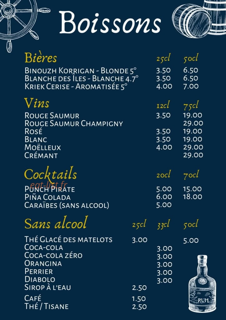 Auberge Pirate — carte page 3