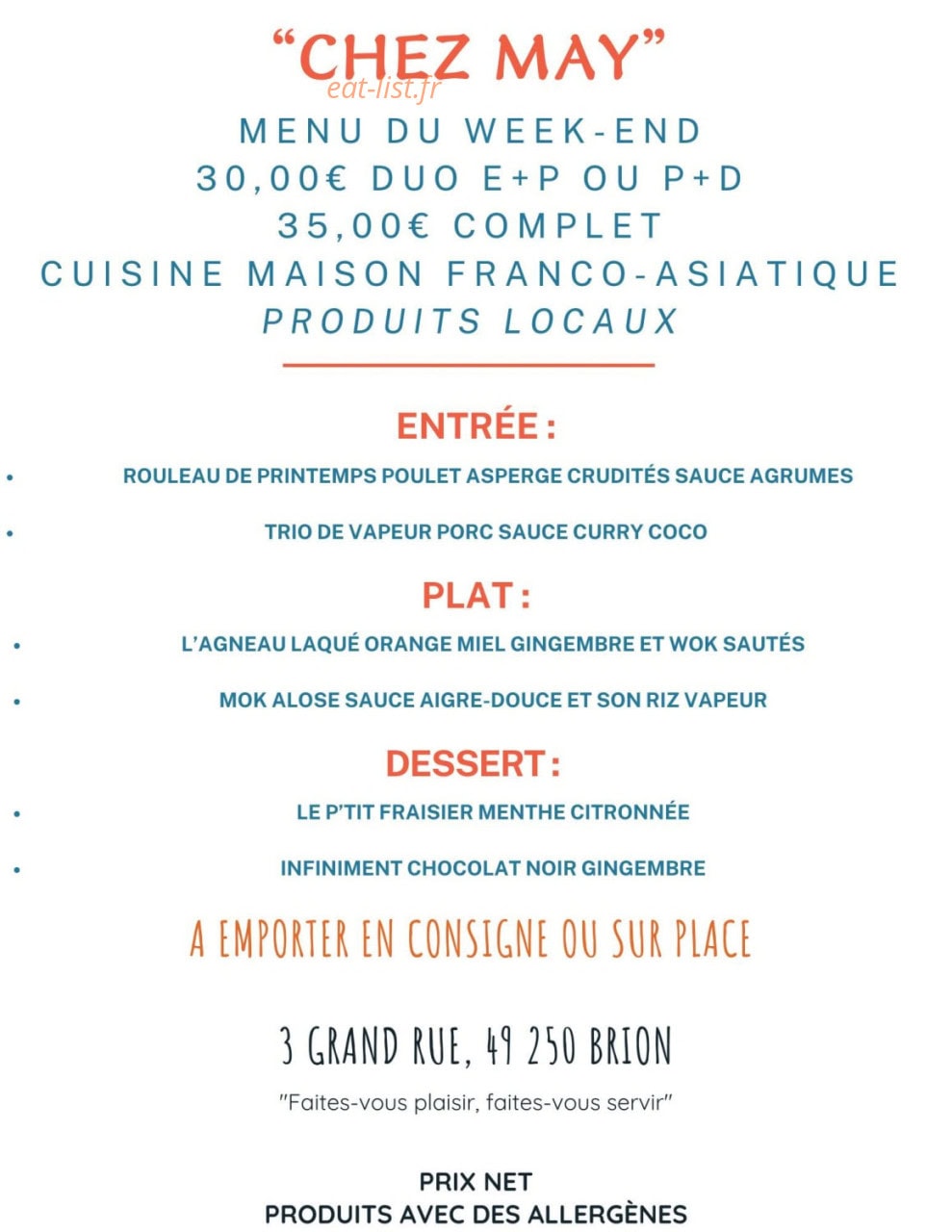 Chez May — carte page 2