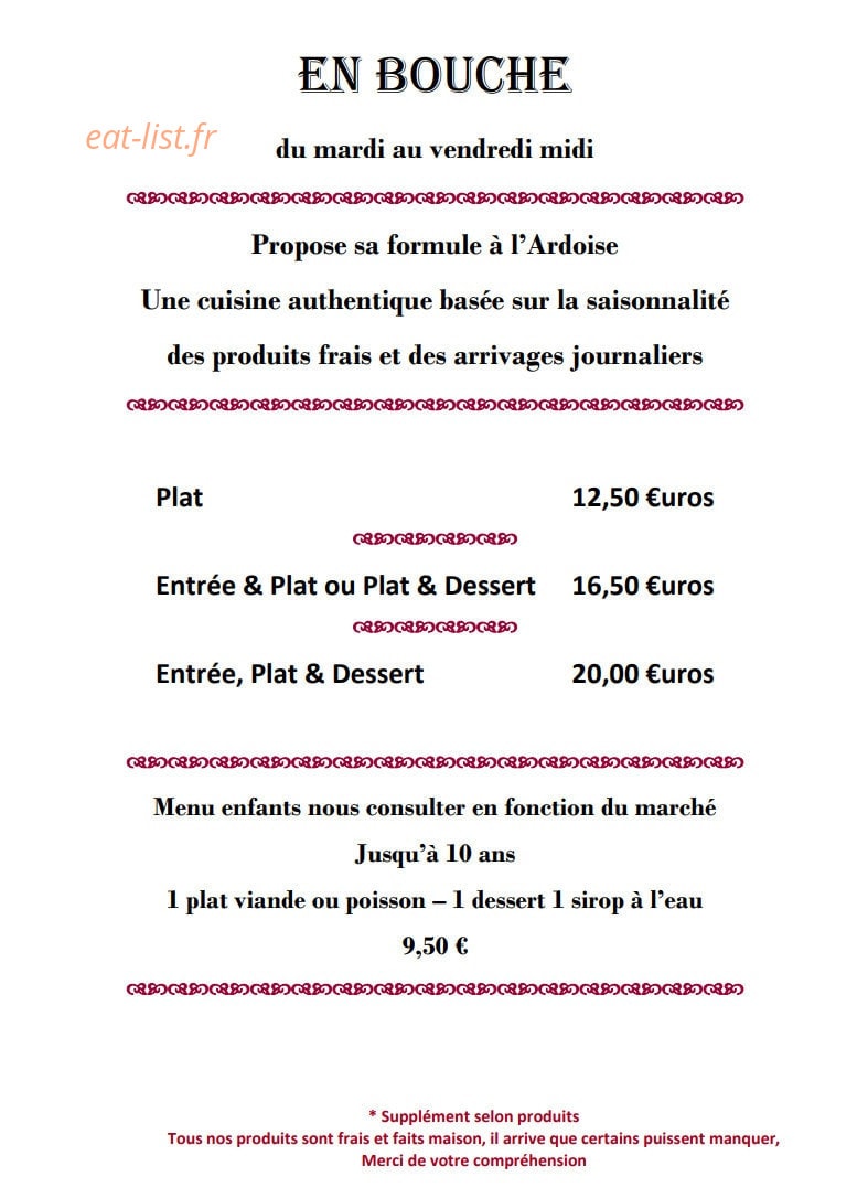 En Bouche — carte page 1