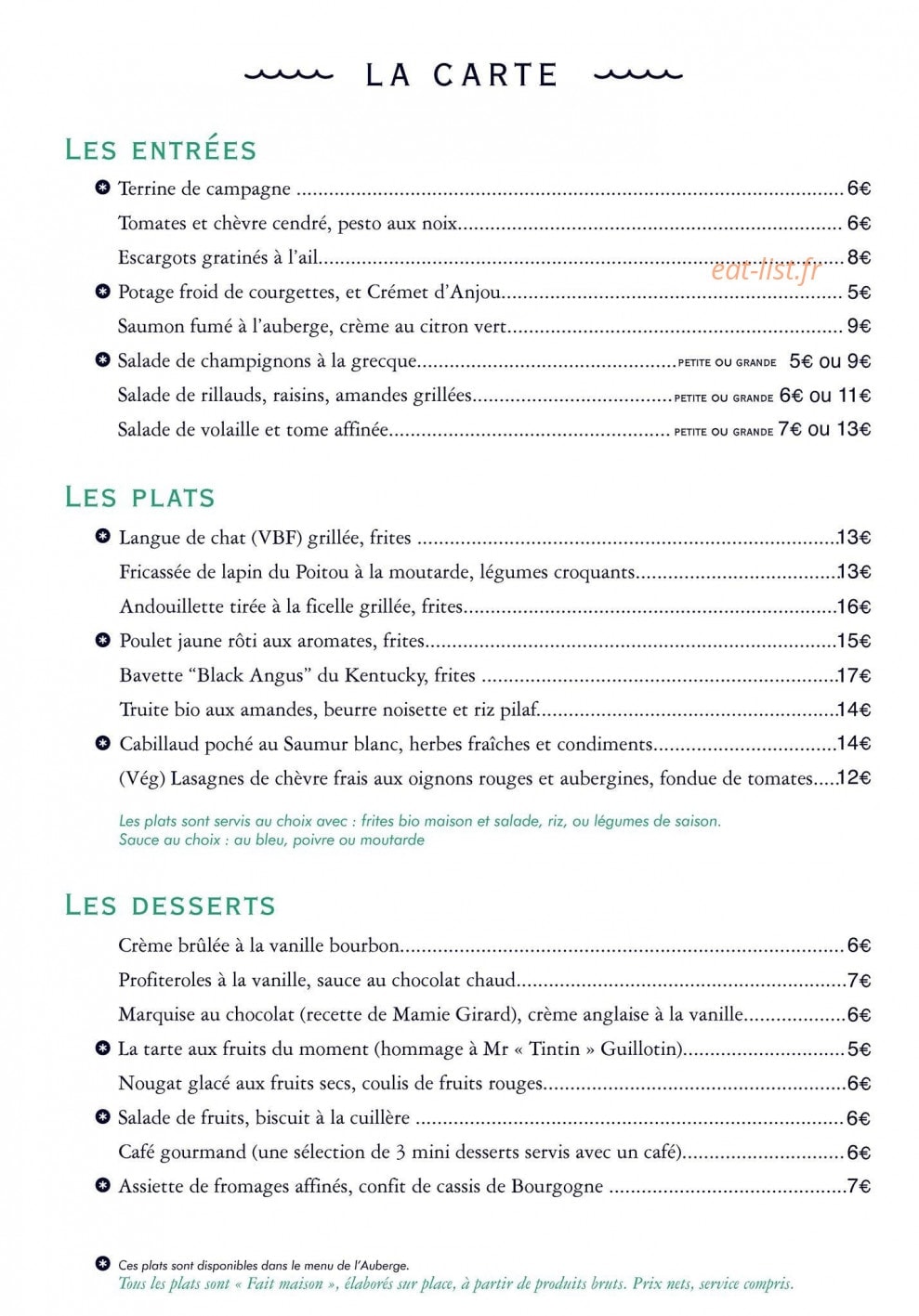L’Auberge des Isles — carte page 3