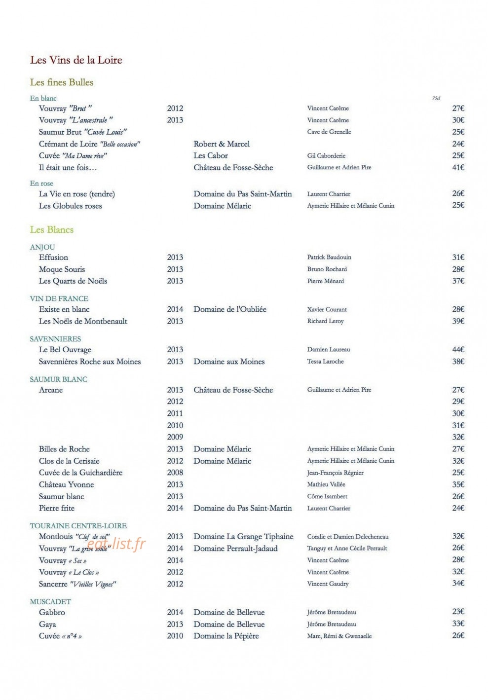 L’Auberge des Isles — carte page 8