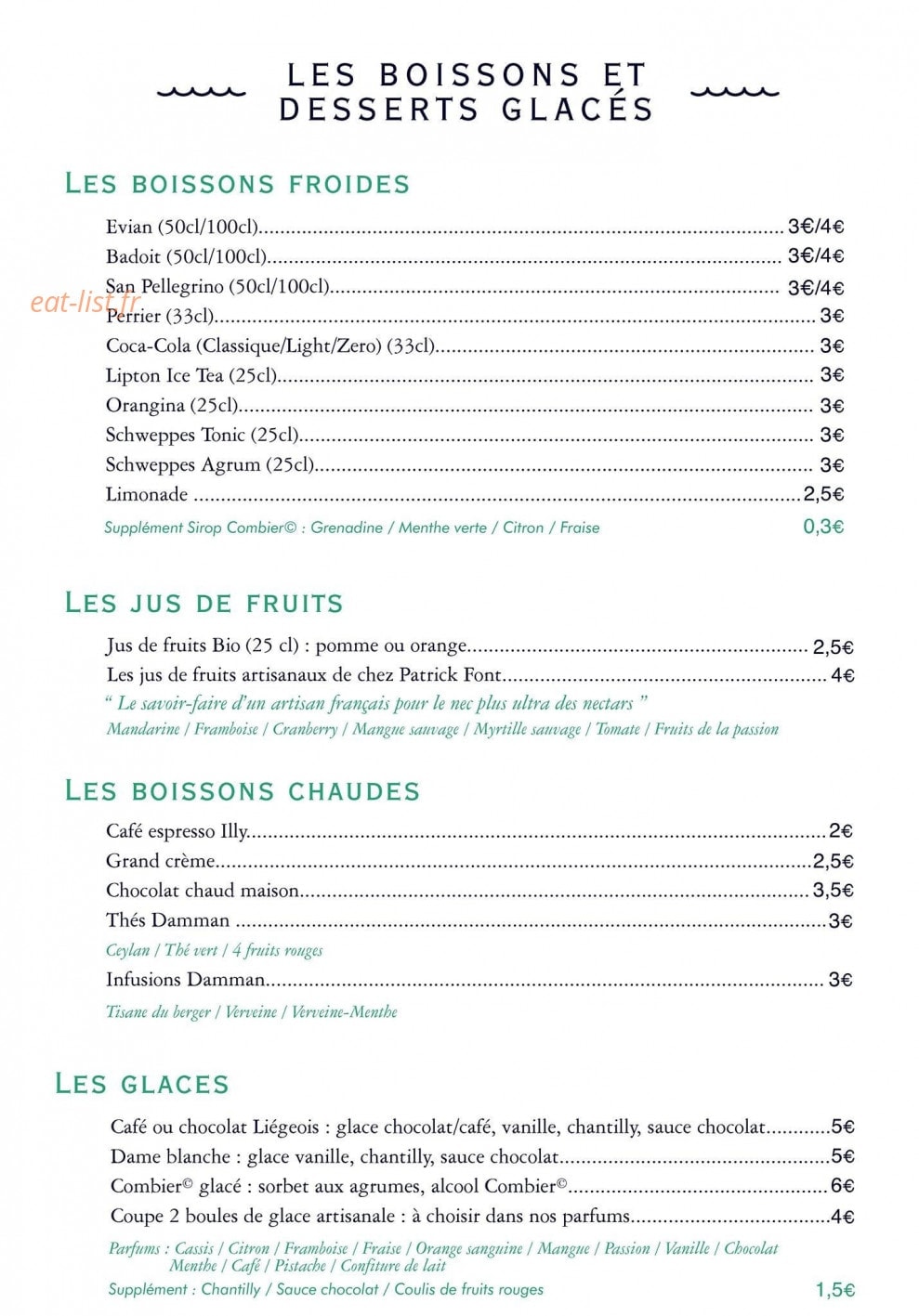 L’Auberge des Isles — carte page 4
