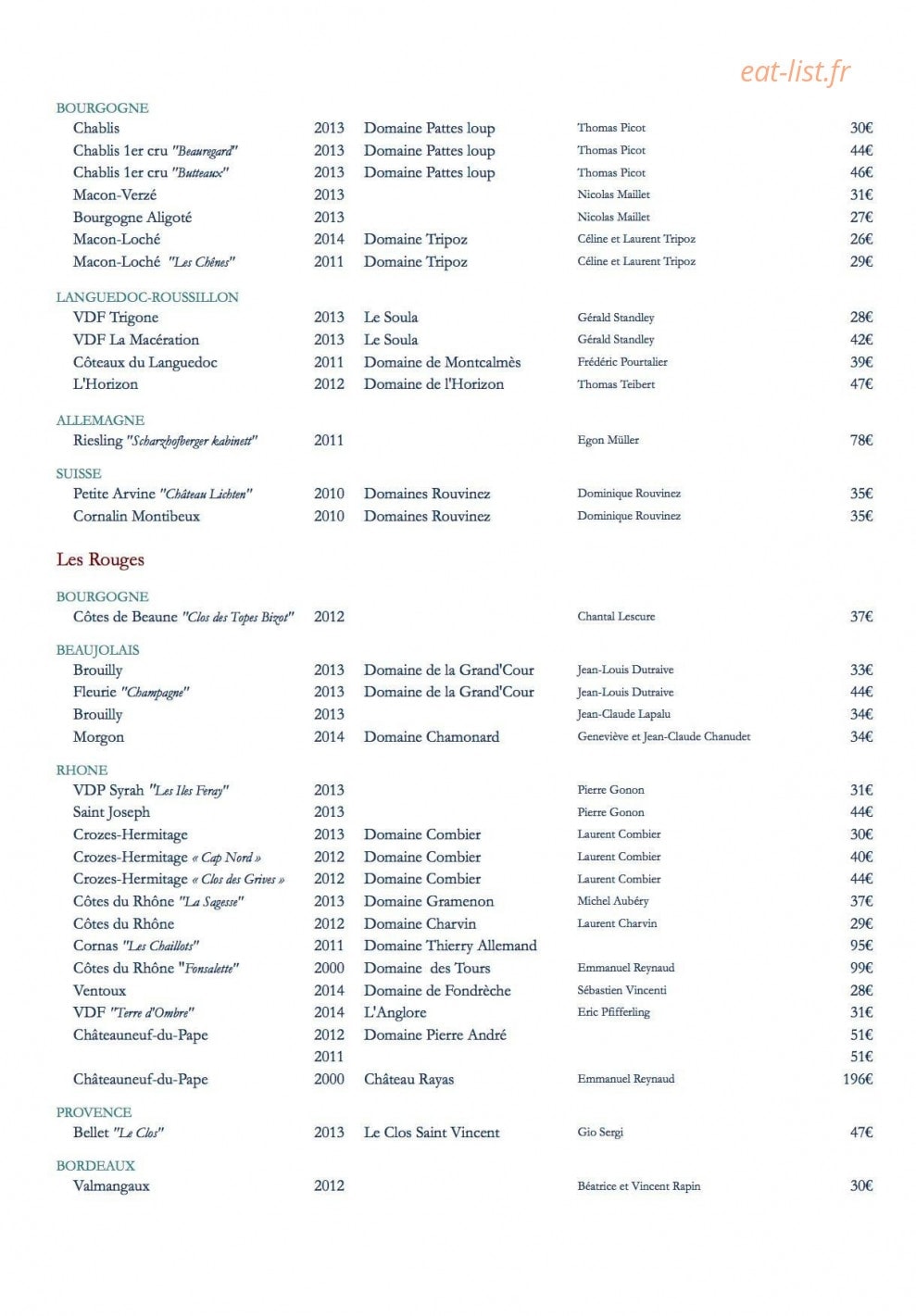 L’Auberge des Isles — carte page 11