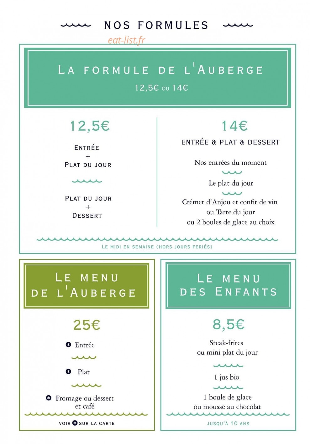 L’Auberge des Isles — carte page 2