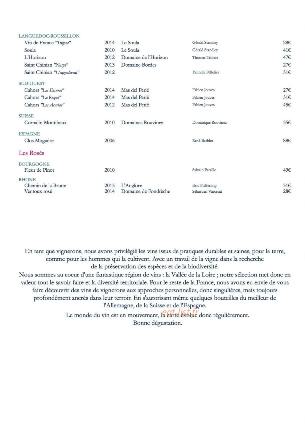 L’Auberge des Isles — carte page 12