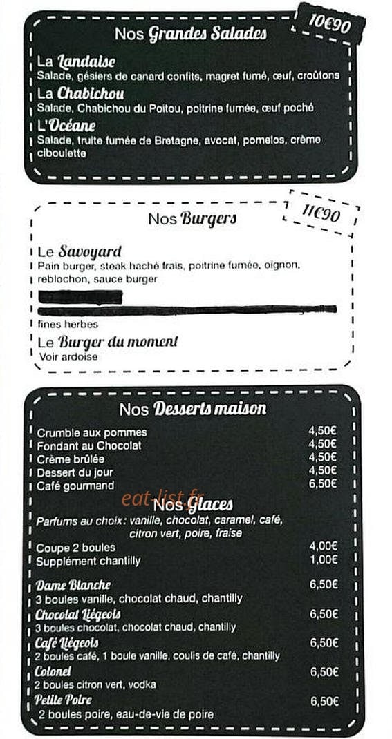 Côté Bistrot — carte page 4