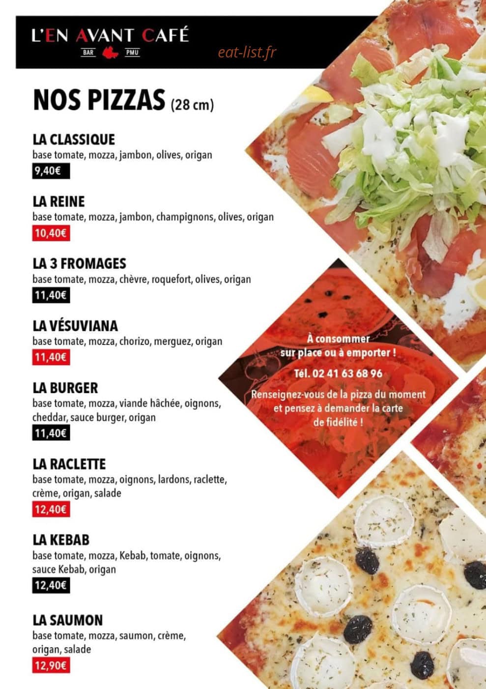 L'En Avant Café — carte page 1