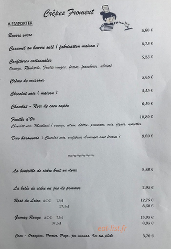 Au Gré du Vent — carte page 1