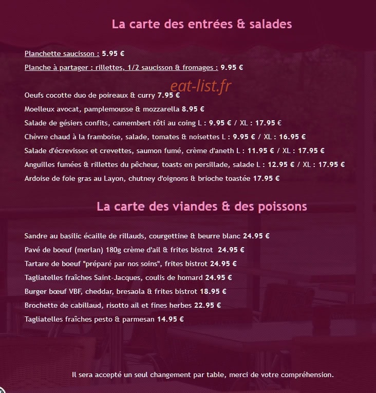 Le Bistrot des Quais — carte page 6