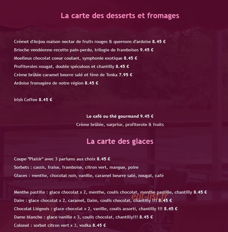 Le Bistrot des Quais — carte page 7