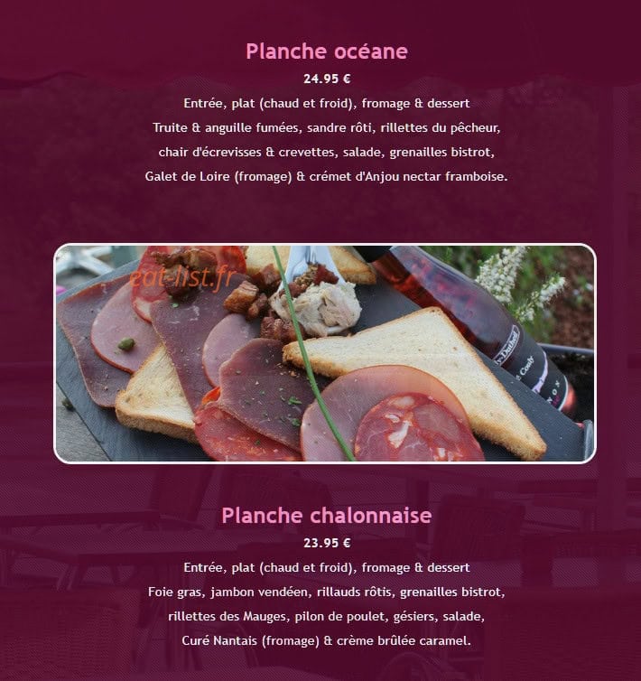 Le Bistrot des Quais — carte page 3