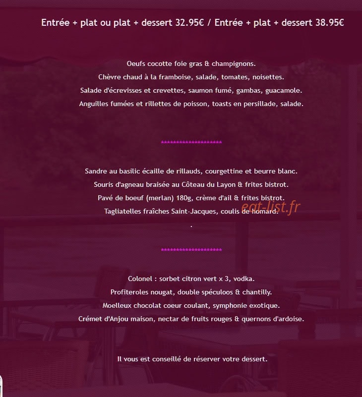 Le Bistrot des Quais — carte page 4