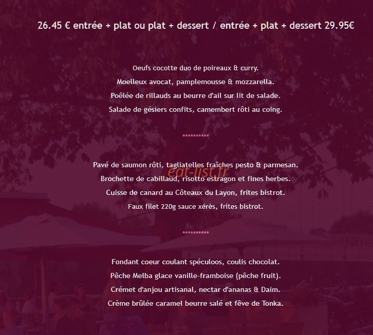 Le Bistrot des Quais — carte page 2