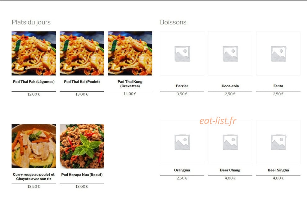 Suk Suk Thai — carte page 1