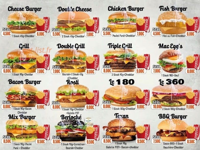 Amazing food — carte page 4