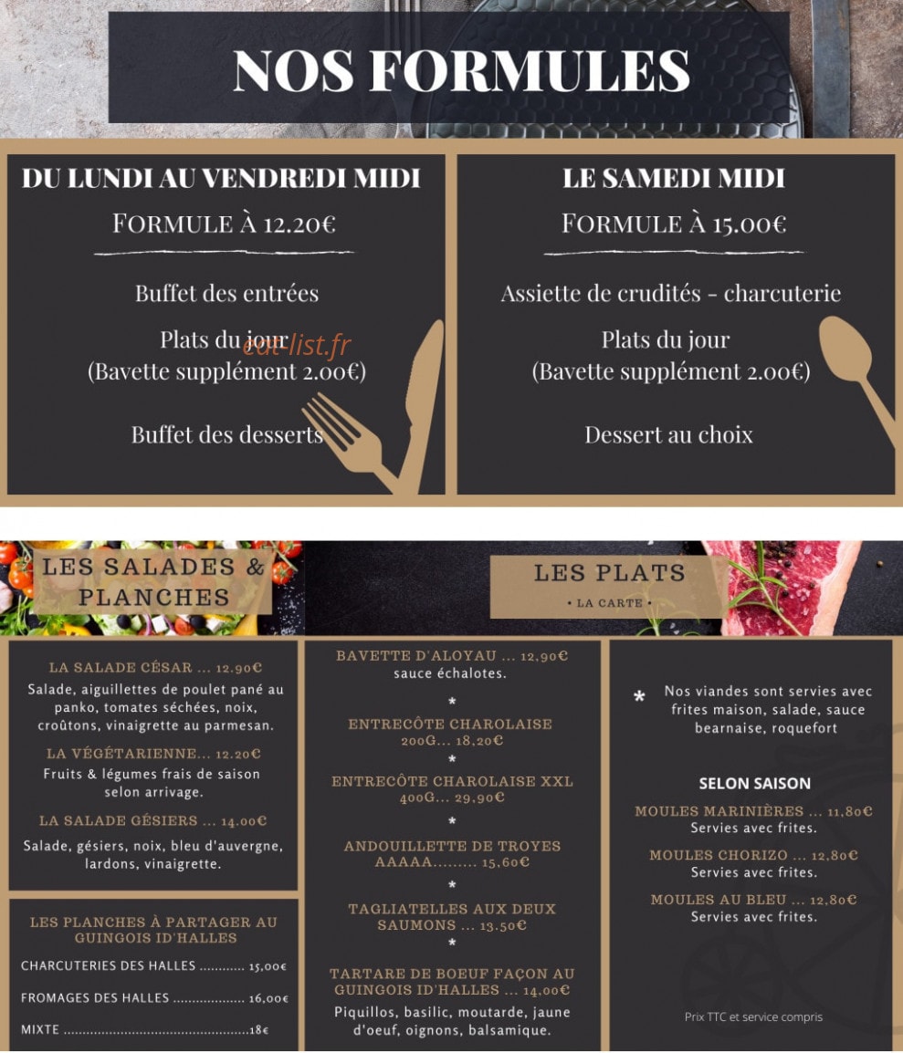 Au Guingois ID'Halles — carte page 1