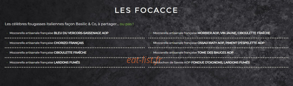 Basilic & Co — carte page 2