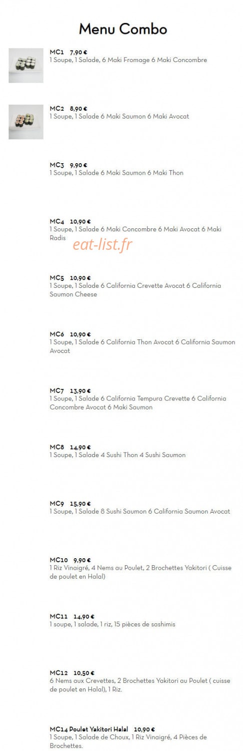 Combo Sushi — carte page 7