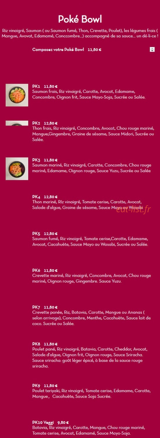 Combo Sushi — carte page 2