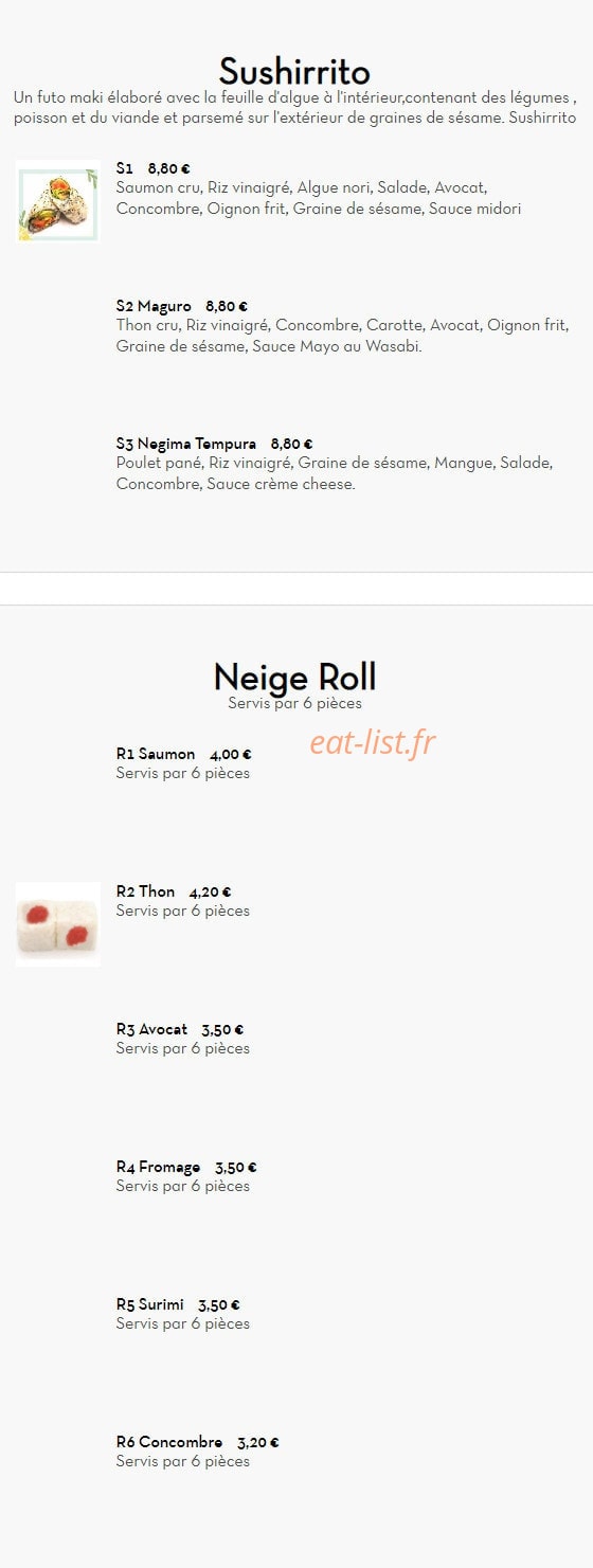 Combo Sushi — carte page 5