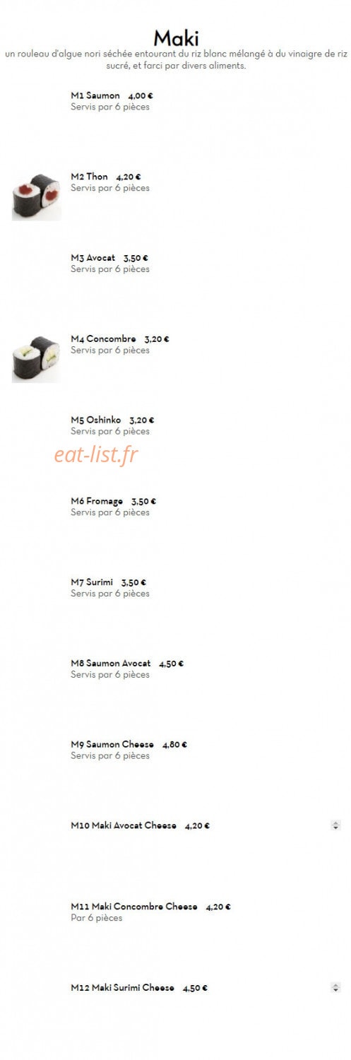 Combo Sushi — carte page 6