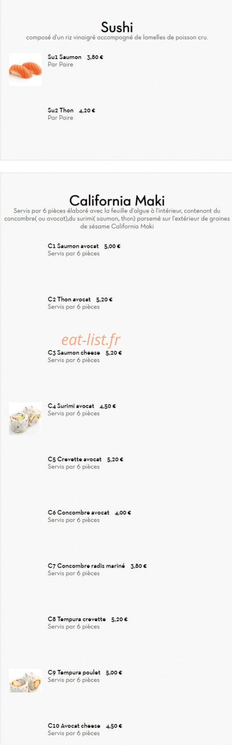 Combo Sushi — carte page 4