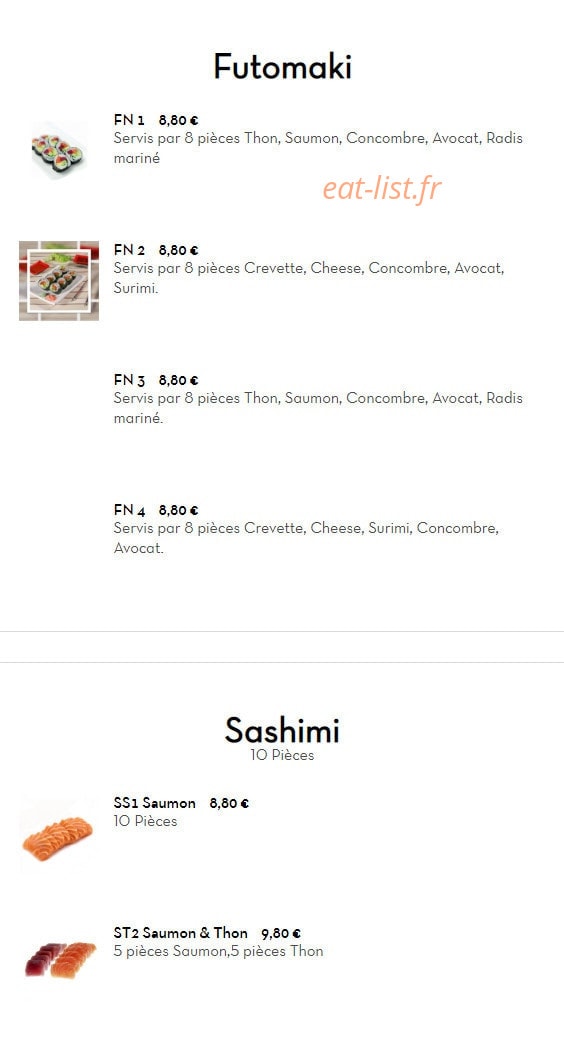 Combo Sushi — carte page 3