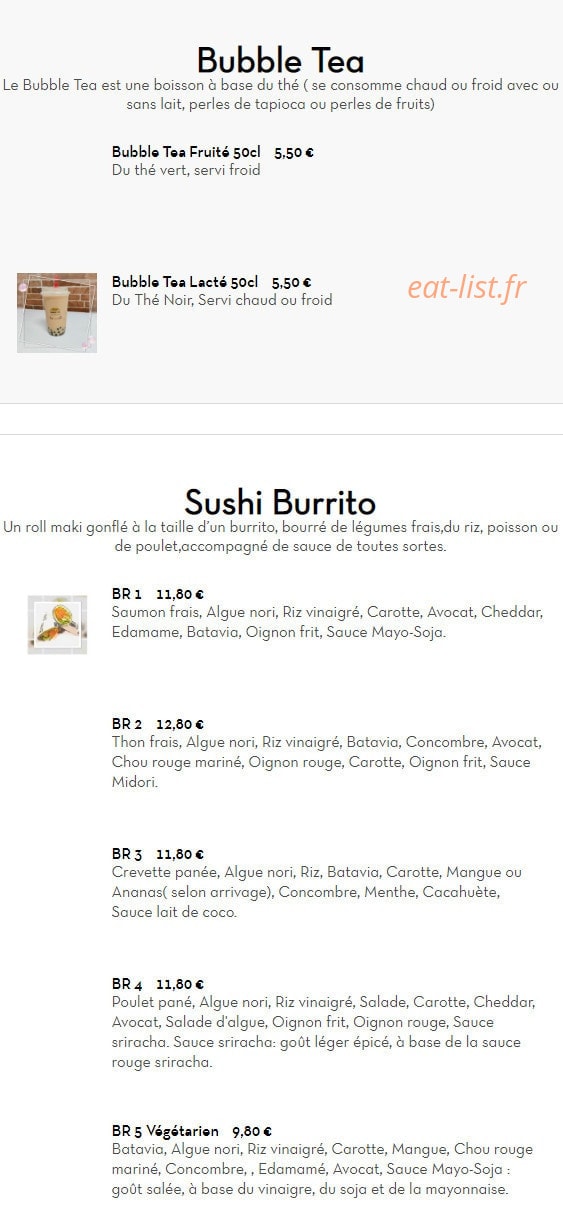 Combo Sushi — carte page 9