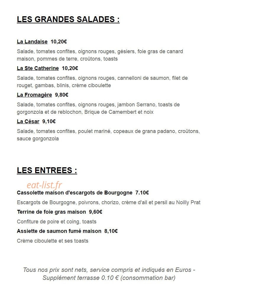 Faubourg Café — carte page 3